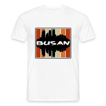 Busan Corée du Sud Skyline Silhouette Travel Souven - T-shirt homme - blanc - Devant - AI Model Male 178 dark (178cm)