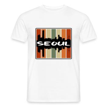 Seoul Südkorea Skyline Silhouette Travel Souven - Männer T-Shirt - Weiß - Vorne - AI Model Male 178 dark (178cm)
