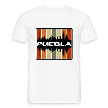 Puebla Mexico Skyline Silhouette Travel Souvenir - Men's T-Shirt - white - Front - AI Model Male 178 dark (178cm)
