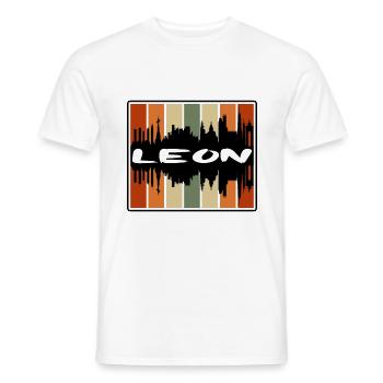 Leon Mexico Skyline Silhouette Travel Souvenir - Men's T-Shirt - white - Front - AI Model Male 178 dark (178cm)