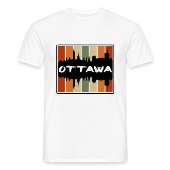 Ottawa Canada Skyline Silhouette Travel Souvenir - Men's T-Shirt - white - Front - AI Model Male 178 dark (178cm)