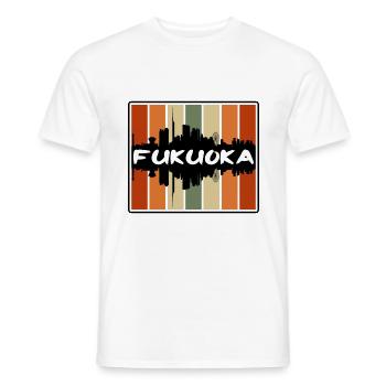Fukuoka Japan Skyline Silhouette Reisesouvenir - Männer T-Shirt - Weiß - Vorne - AI Model Male 178 dark (178cm)