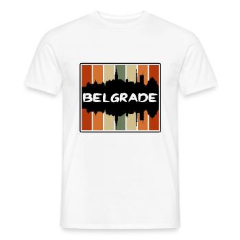 Belgrade Serbie Skyline Silhouette Souvenir de voyage - T-shirt homme - blanc - Devant - AI Model Male 178 dark (178cm)