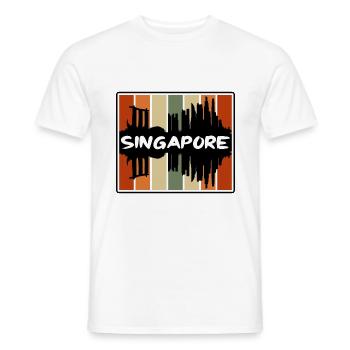 Singapour Singapour Skyline Silhouette Souv de voyage - T-shirt homme - blanc - Devant - AI Model Male 178 dark (178cm)