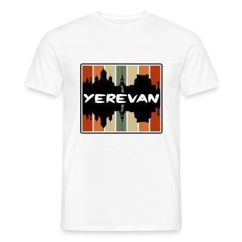 Erevan Arménie Skyline Silhouette Souvenir de voyage - T-shirt homme - blanc - Devant - AI Model Male 178 dark (178cm)