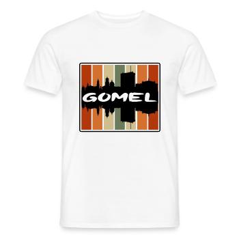 Gomel Belarus Skyline Silhouette Travel Souvenir - Men's T-Shirt - white - Front - AI Model Male 178 dark (178cm)