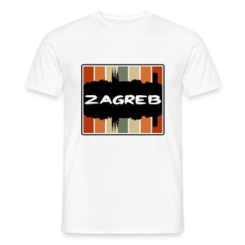 Zagreb Croatie Skyline Silhouette Souvenir de voyage - T-shirt homme - blanc - Devant - AI Model Male 178 dark (178cm)