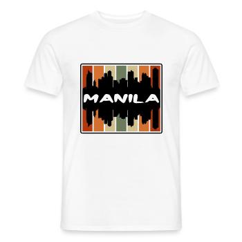 Manila Philippines Skyline Silhouette Travel Souve - Men's T-Shirt - white - Front - AI Model Male 178 dark (178cm)