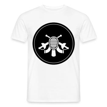 Fencing Mask Circle - Men's T-Shirt - white - Front - AI Model Male 178 dark (178cm)