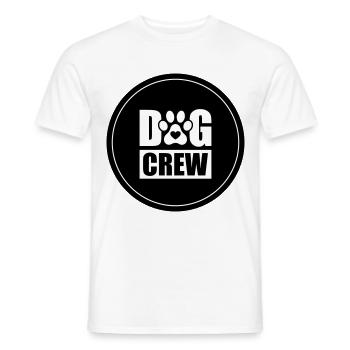 Dog Crew Kreis - Männer T-Shirt - Weiß - Vorne - AI Model Male 178 dark (178cm)