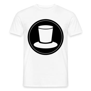 Cercle de palefrenier cylindrique - T-shirt homme - blanc - Devant - AI Model Male 178 dark (178cm)