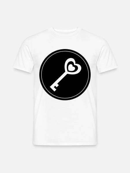 Key heart wedding circle - Men's T-Shirt - white