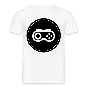 Gamepad Symbol Gamer Circle - Men's T-Shirt - white - Front - AI Model Male 178 dark (178cm)