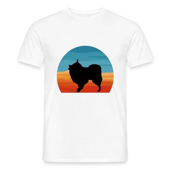 Volpino Italiano Hundeliebhaber Silhouette Retro Sonnenuntergang - Männer T-Shirt - Weiß - Vorne - AI Model Male 178 dark (178cm)