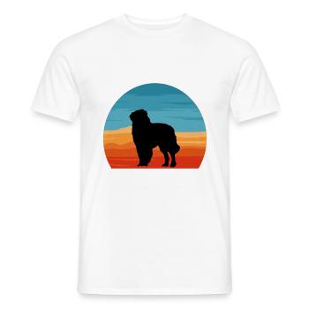 Carpathian Shepherd Dog Silhouette Retro Sunset - Men's T-Shirt - white - Front - AI Model Male 178 dark (178cm)