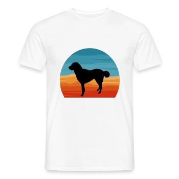 Kuchi Afghan Shepard Hund Silhouette Retro Sonnenuntergang - Männer T-Shirt - Weiß - Vorne - AI Model Male 178 dark (178cm)