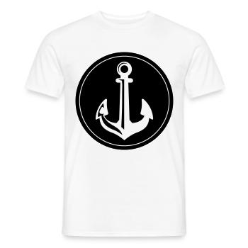 Icône de l’icône d’ancrage - T-shirt homme - blanc - Devant - AI Model Male 178 dark (178cm)