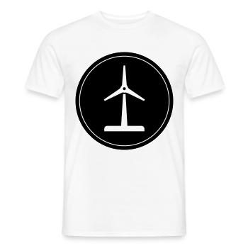 Windrad Silhouette - Männer T-Shirt - Weiß - Vorne - AI Model Male 178 dark (178cm)