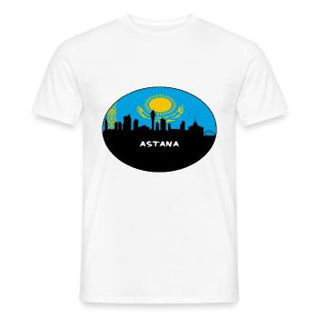 Astana Kazakhstan Drapeau Skyline Voyage Silhouette - T-shirt homme - blanc - Devant - AI Model Male 178 dark (178cm)