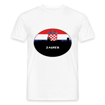 Zagreb Croatie Drapeau Skyline Voyage Silhouette - T-shirt homme - blanc - Devant - AI Model Male 178 dark (178cm)
