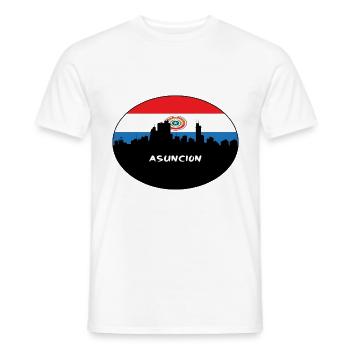 Asuncion Paraguay Drapeau Skyline Silhouette Travel - T-shirt homme - blanc - Devant - AI Model Male 178 dark (178cm)