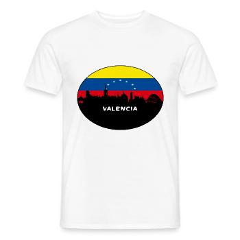 Valence Venezuela Drapeau Skyline Voyage Silhouette - T-shirt homme - blanc - Devant - AI Model Male 178 dark (178cm)