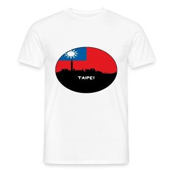 Taipei Taiwan Flag Skyline Silhouette Travel - Men's T-Shirt - white - Front - AI Model Male 178 dark (178cm)