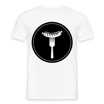 Icône de la viande Bratwurst - T-shirt homme - blanc - Devant - AI Model Male 178 dark (178cm)