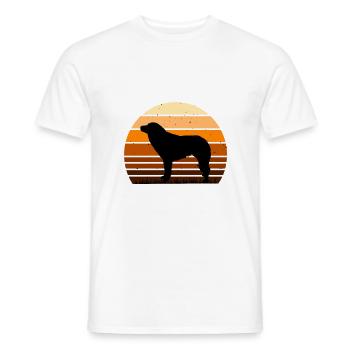 Aidi Dog Silhouette Vintage Sunset pour les amoureux des chiens - T-shirt homme - blanc - Devant - AI Model Male 178 dark (178cm)