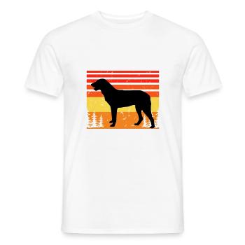 Cao De Castro Laboreiro Hund Silhouette Retro Sonne - Männer T-Shirt - Weiß - Vorne - AI Model Male 178 dark (178cm)