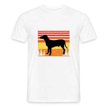 Chien Francais Blanc Et Noir Dog Silhouette Retro - Men's T-Shirt - white - Front - AI Model Male 178 dark (178cm)