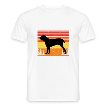 Zentralasiatischer Schäferhund Silhouette Retro Sonnenuntergang - Männer T-Shirt - Weiß - Vorne - AI Model Male 178 dark (178cm)