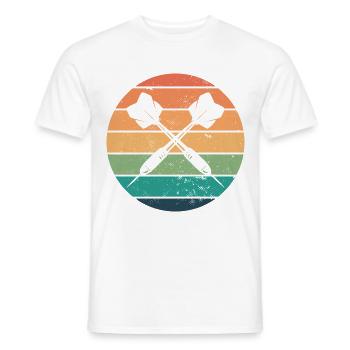 Retro Graphic Dart Player Darts Dartboard Bullseye - Men's T-Shirt - white - Front - AI Model Male 178 dark (178cm)