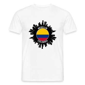 Medellin Skyline Kolumbien Flagge Reise Souvenir - Männer T-Shirt - Weiß - Vorne - AI Model Male 178 dark (178cm)