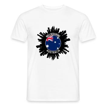 Melbourne Skyline Australie Flag Souvenir de voyage - T-shirt homme - blanc - Devant - AI Model Male 178 dark (178cm)