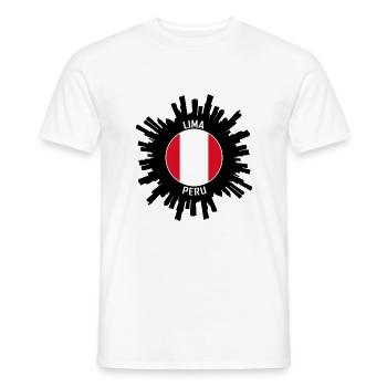 Lima Skyline Peru Flagge Reisesouvenir - Männer T-Shirt - Weiß - Vorne - AI Model Male 178 dark (178cm)