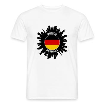 Munich Skyline Germany Flag Travel Souvenir - Men's T-Shirt - white - Front - AI Model Male 178 dark (178cm)