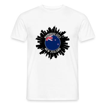 Manukau City Skyline Neuseeland Flagge Reise Souve - Männer T-Shirt - Weiß - Vorne - AI Model Male 178 dark (178cm)