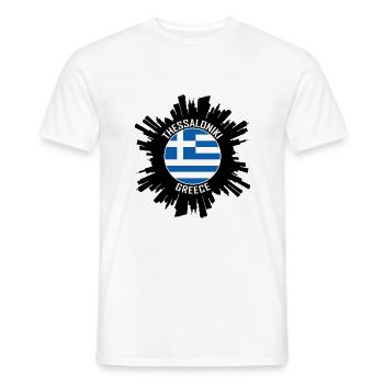 Thessalonique Skyline Grèce Flag Souvenir de voyage - T-shirt homme - blanc - Devant - AI Model Male 178 dark (178cm)