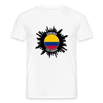 Armenia Skyline Colombia Flag Travel Souvenir - Men's T-Shirt - white - Front - AI Model Male 178 dark (178cm)