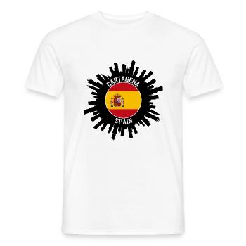 Carthagène Skyline Espagne Flag Souvenir de voyage - T-shirt homme - blanc - Devant - AI Model Male 178 dark (178cm)