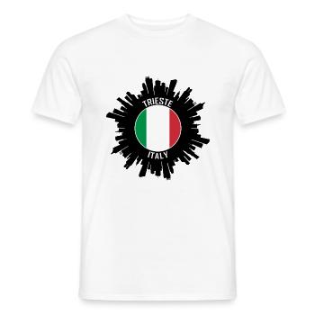 Trieste Skyline Italie Flag Souvenir de voyage - T-shirt homme - blanc - Devant - AI Model Male 178 dark (178cm)