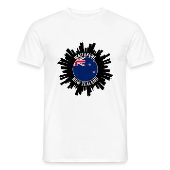 Waitakere Skyline Neuseeland Flagge Reise-Souvenir - Männer T-Shirt - Weiß - Vorne - AI Model Male 178 dark (178cm)