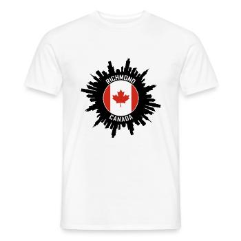 Richmond Skyline Canada Flag Travel Souvenir - Men's T-Shirt - white - Front - AI Model Male 178 dark (178cm)