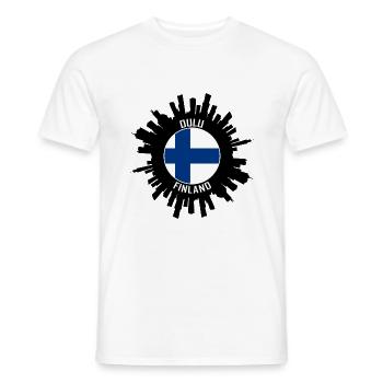 Oulu Skyline Finlande Flag Souvenir de voyage - T-shirt homme - blanc - Devant - AI Model Male 178 dark (178cm)