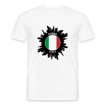 Parma Skyline Italien Flagge Reise Souvenir - Männer T-Shirt - Weiß - Vorne - AI Model Male 178 dark (178cm)