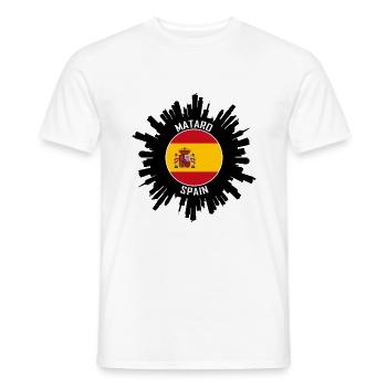 Mataro Skyline Espagne Flag Souvenir de voyage - T-shirt homme - blanc - Devant - AI Model Male 178 dark (178cm)