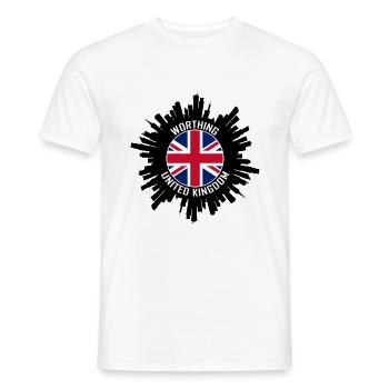 Worthing Skyline UK Flagge Reise-Souvenir - Männer T-Shirt - Weiß - Vorne - AI Model Male 178 dark (178cm)