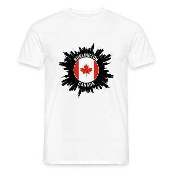 Burlington Skyline Kanada Flagge Reise-Souvenir - Männer T-Shirt - Weiß - Vorne - AI Model Male 178 dark (178cm)