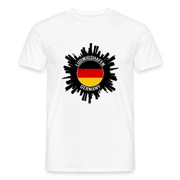 Ludwigshafen Skyline Allemagne Drapeau Souvenir de voyage - T-shirt homme - blanc - Devant - AI Model Male 178 dark (178cm)